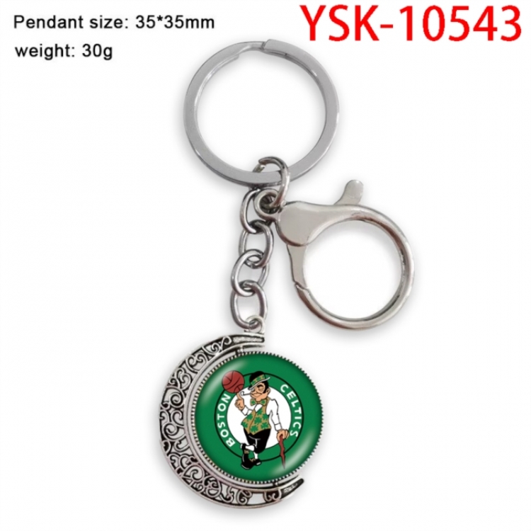 basketball Anime double-sided crystal rotating gemstone keychain pendant price for 5 pcs