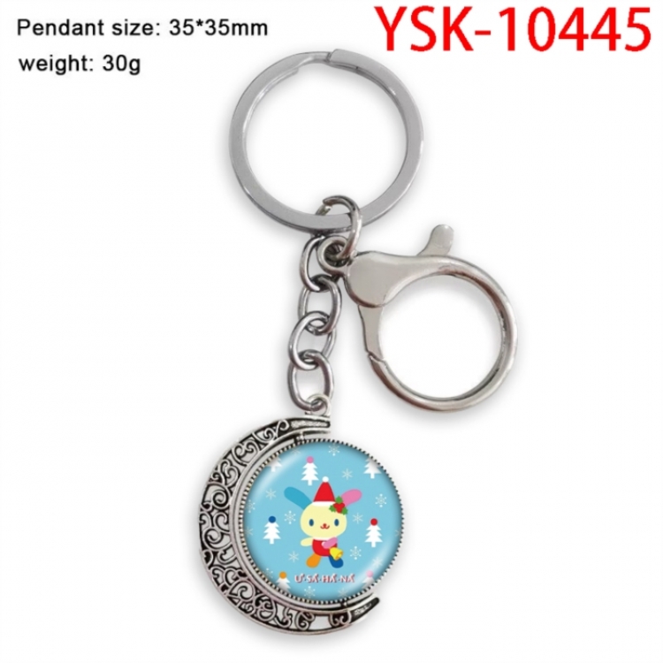 Sanrio Anime double-sided crystal rotating gemstone keychain pendant price for 5 pcs