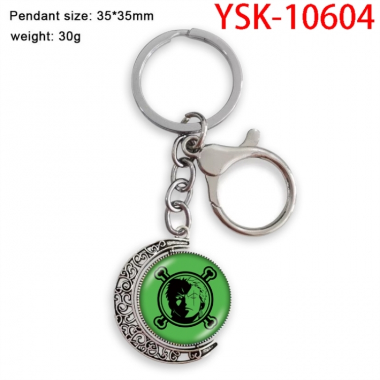 One Piece Anime double-sided crystal rotating gemstone keychain pendant price for 5 pcs