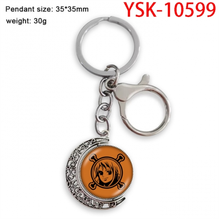 One Piece Anime double-sided crystal rotating gemstone keychain pendant price for 5 pcs