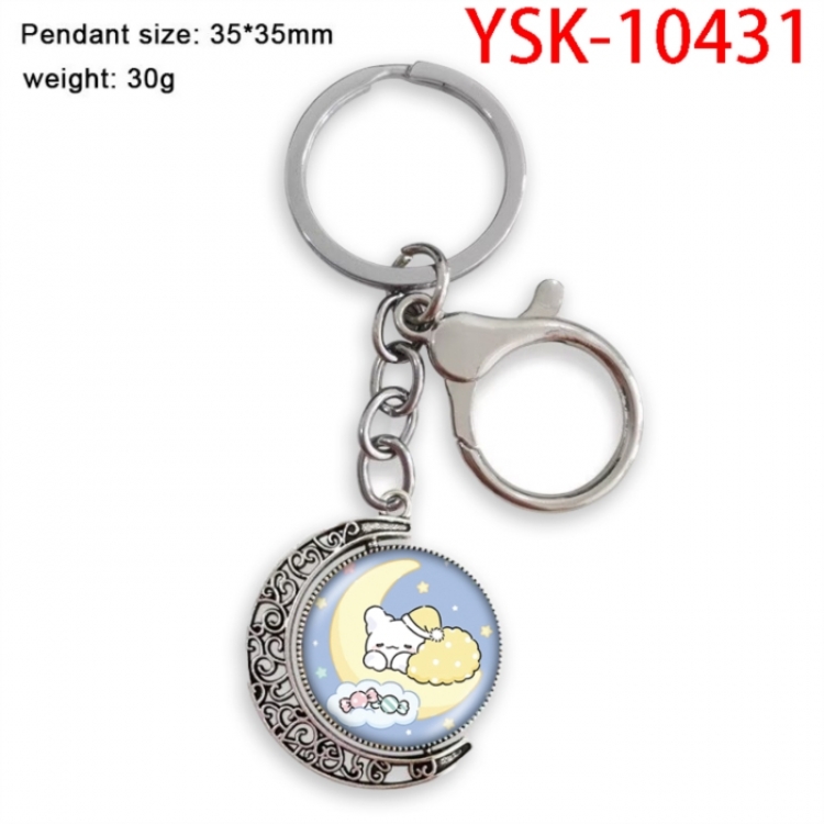 Hanamaru Anime double-sided crystal rotating gemstone keychain pendant price for 5 pcs