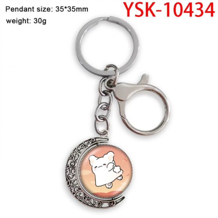 Hanamaru Anime double-sided crystal rotating gemstone keychain pendant price for 5 pcs