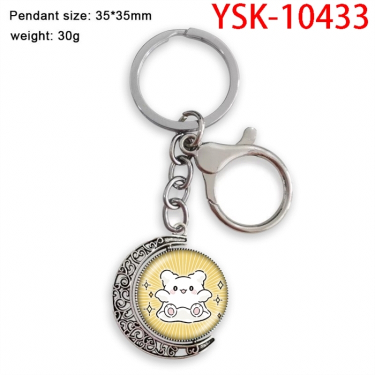 Hanamaru Anime double-sided crystal rotating gemstone keychain pendant price for 5 pcs