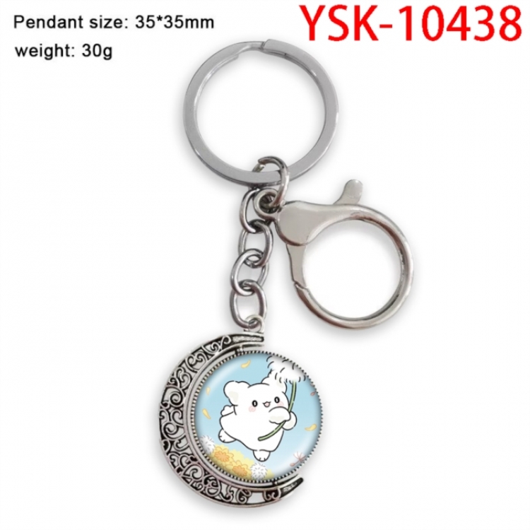 Hanamaru Anime double-sided crystal rotating gemstone keychain pendant price for 5 pcs