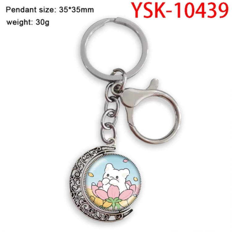 Hanamaru Anime double-sided crystal rotating gemstone keychain pendant price for 5 pcs