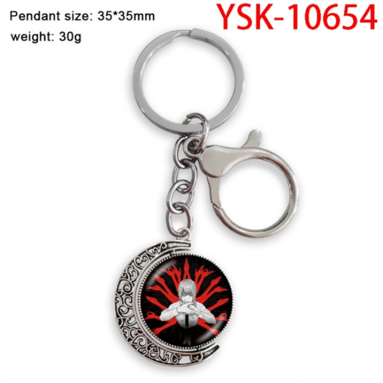 Chainsaw Man Anime double-sided crystal rotating gemstone keychain pendant price for 5 pcs