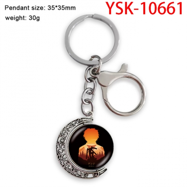 Chainsaw Man Anime double-sided crystal rotating gemstone keychain pendant price for 5 pcs