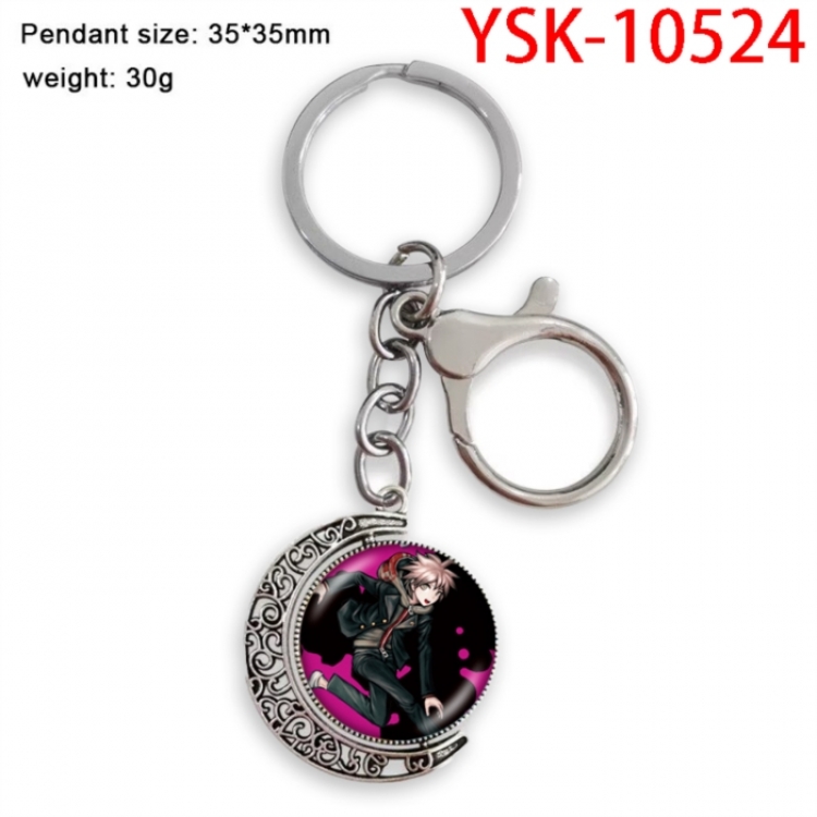 Dangan-Ronpa Anime double-sided crystal rotating gemstone keychain pendant price for 5 pcs