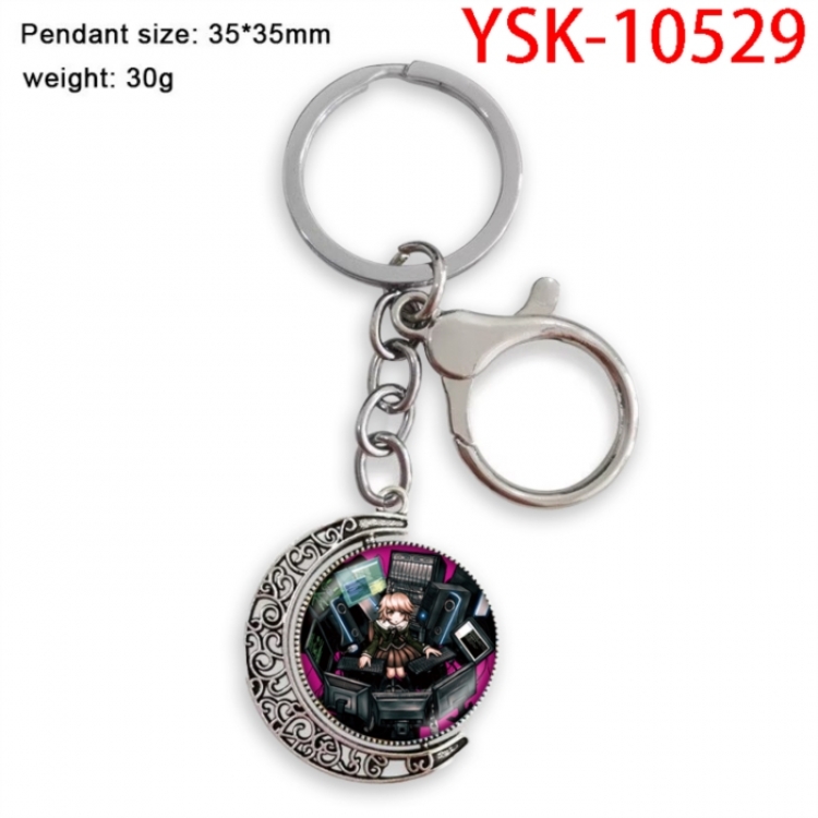 Dangan-Ronpa Anime double-sided crystal rotating gemstone keychain pendant price for 5 pcs