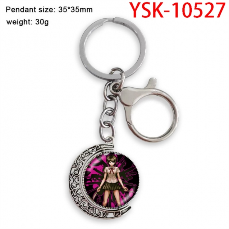 Dangan-Ronpa Anime double-sided crystal rotating gemstone keychain pendant price for 5 pcs