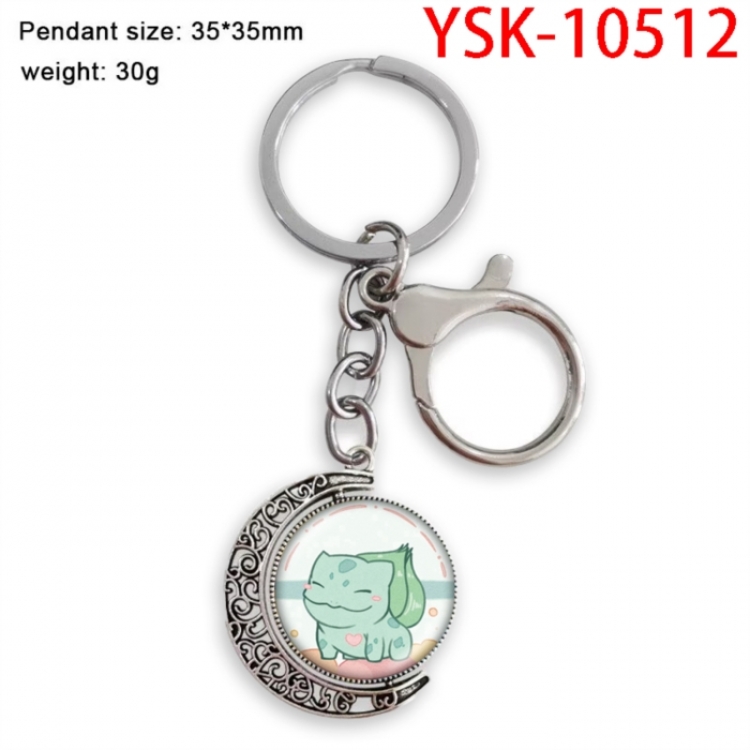 Pokemon Anime double-sided crystal rotating gemstone keychain pendant price for 5 pcs