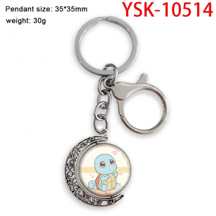 Pokemon Anime double-sided crystal rotating gemstone keychain pendant price for 5 pcs