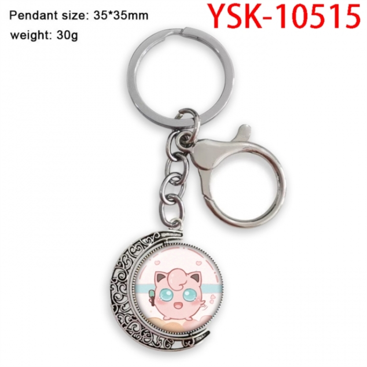 Pokemon Anime double-sided crystal rotating gemstone keychain pendant price for 5 pcs