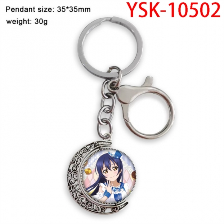 LoveLive Anime double-sided crystal rotating gemstone keychain pendant price for 5 pcs