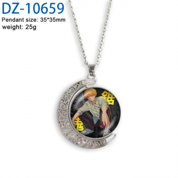 Chainsaw Man Anime Double sided Crystal Rotating Gem Necklace price for 5 pcs