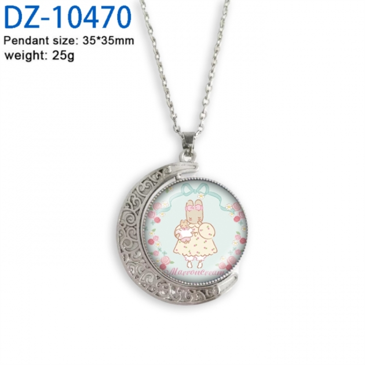 Sanrio Anime Double sided Crystal Rotating Gem Necklace price for 5 pcs