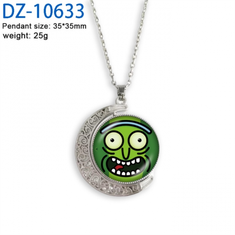 Rick and Morty Anime Double sided Crystal Rotating Gem Necklace price for 5 pcs
