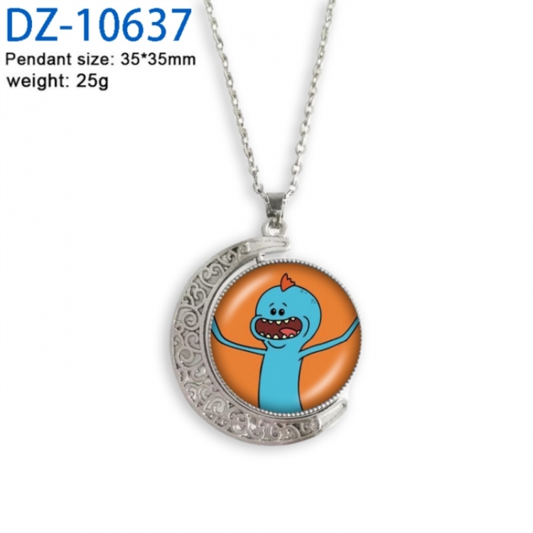 Rick and Morty Anime Double sided Crystal Rotating Gem Necklace price for 5 pcs