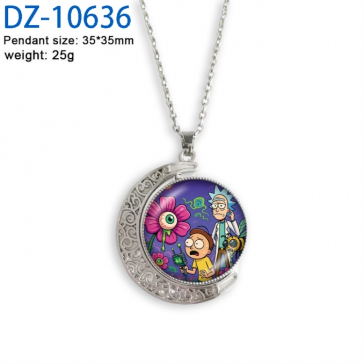 Rick and Morty Anime Double sided Crystal Rotating Gem Necklace price for 5 pcs