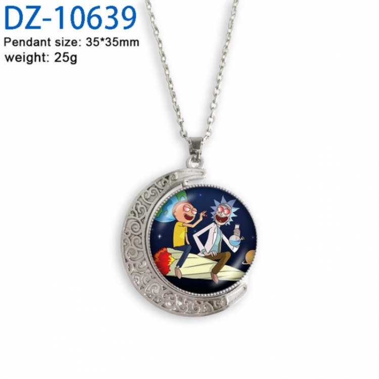 Rick and Morty Anime Double sided Crystal Rotating Gem Necklace price for 5 pcs