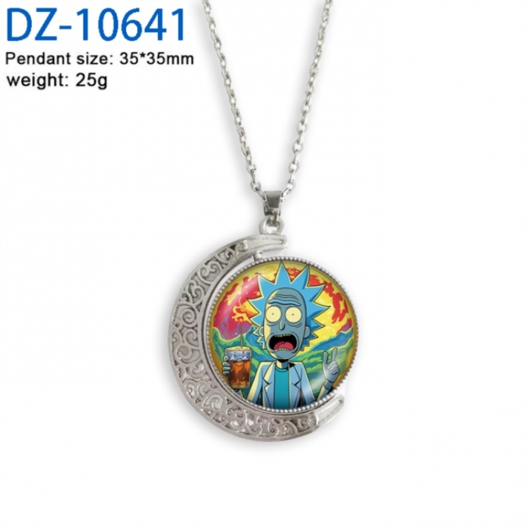 Rick and Morty Anime Double sided Crystal Rotating Gem Necklace price for 5 pcs