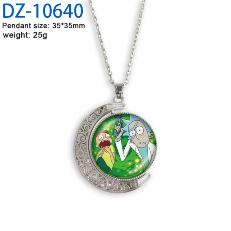 Rick and Morty Anime Double sided Crystal Rotating Gem Necklace price for 5 pcs