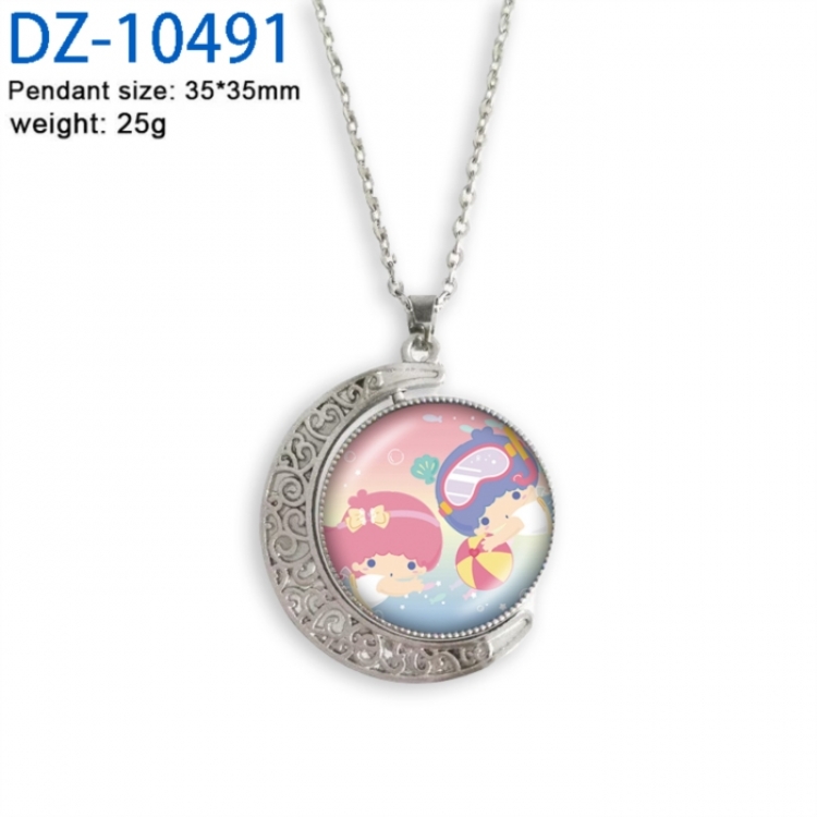 Sanrio Anime Double sided Crystal Rotating Gem Necklace price for 5 pcs