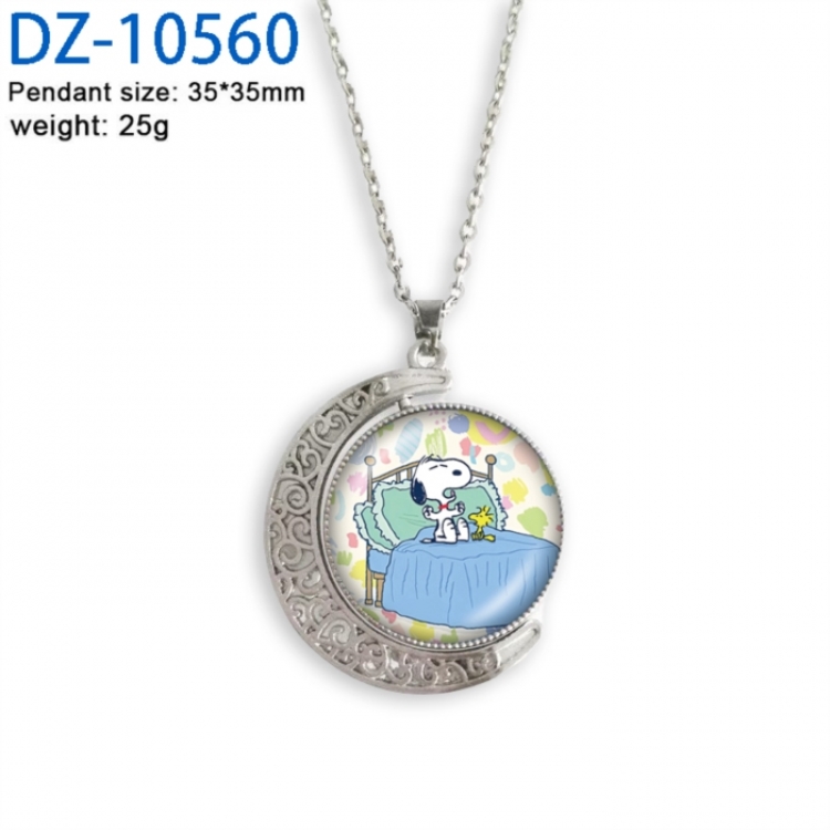 SNOOPY Anime Double sided Crystal Rotating Gem Necklace price for 5 pcs
