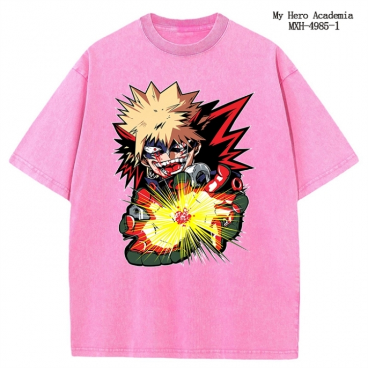 My Hero Academia Anime peripheral pure cotton washed and worn T-shirt from S to 2XL
