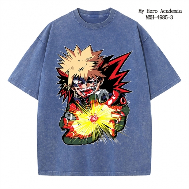 My Hero Academia Anime peripheral pure cotton washed and worn T-shirt from S to 2XL