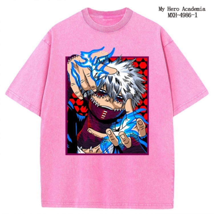 My Hero Academia Anime peripheral pure cotton washed and worn T-shirt from S to 2XL