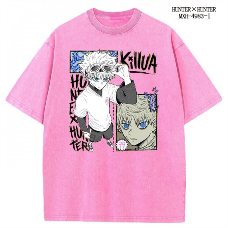 HunterXHunter Anime peripheral pure cotton washed and worn T-shirt from S to 2XL