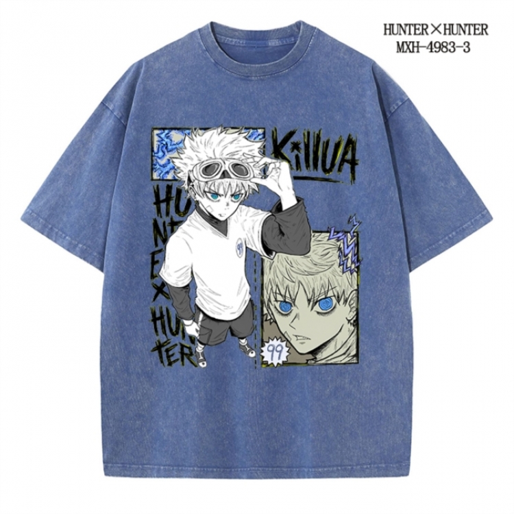 HunterXHunter Anime peripheral pure cotton washed and worn T-shirt from S to 2XL