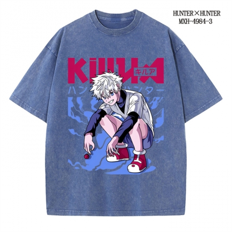 HunterXHunter Anime peripheral pure cotton washed and worn T-shirt from S to 2XL