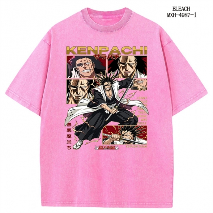Bleach Anime peripheral pure cotton washed and worn T-shirt from S to 2XL