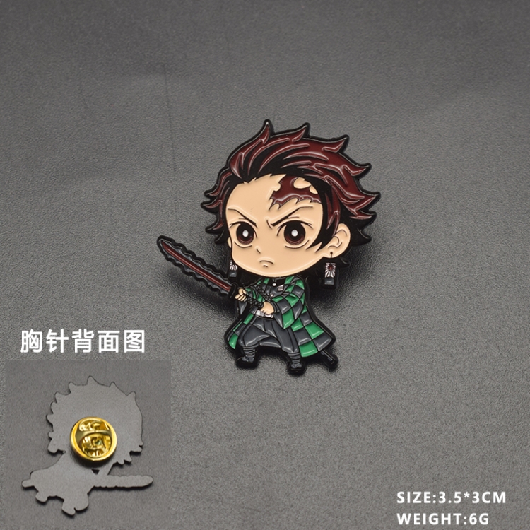 Demon Slayer Kimets Anime cartoon metal brooch  price for 5 pcs 