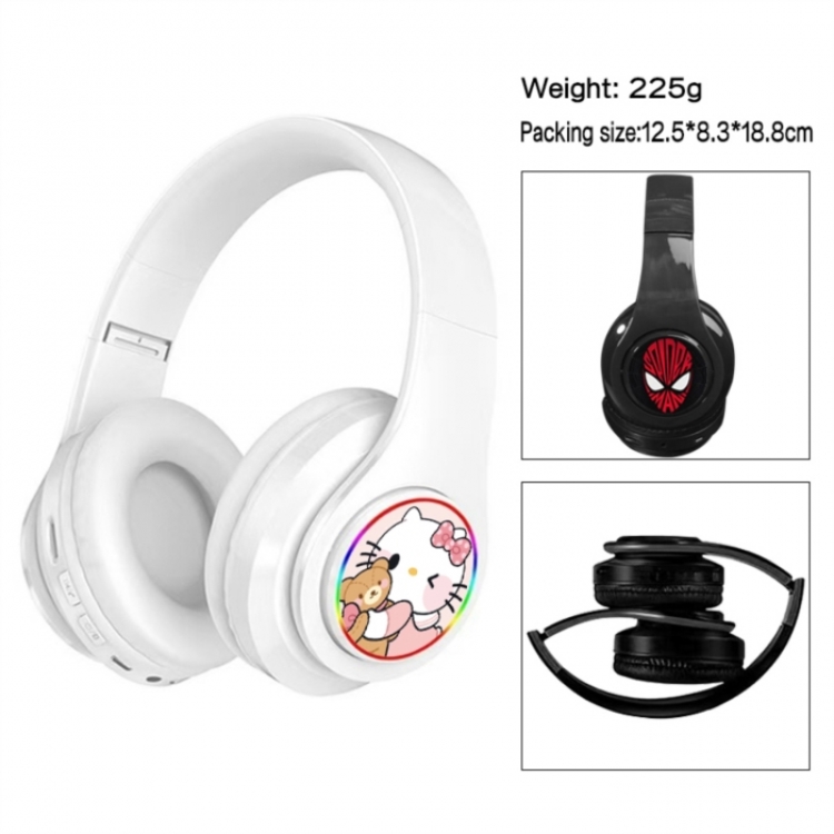 Hello-Kitty Anime Print Foldable Over-Ear Bluetooth Headphones 12.5x8.3x18.8cm