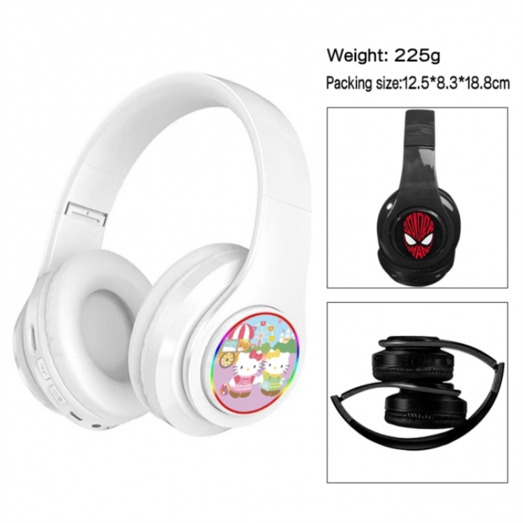 Hello-Kitty Anime Print Foldable Over-Ear Bluetooth Headphones 12.5x8.3x18.8cm