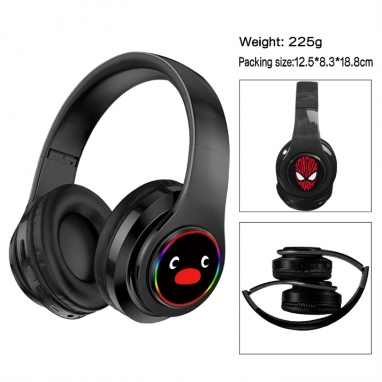 Pingu Anime Print Foldable Over-Ear Bluetooth Headphones 12.5x8.3x18.8cm