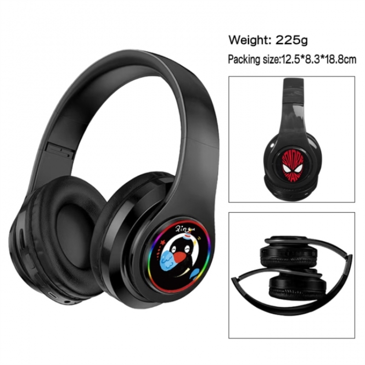 Pingu Anime Print Foldable Over-Ear Bluetooth Headphones 12.5x8.3x18.8cm