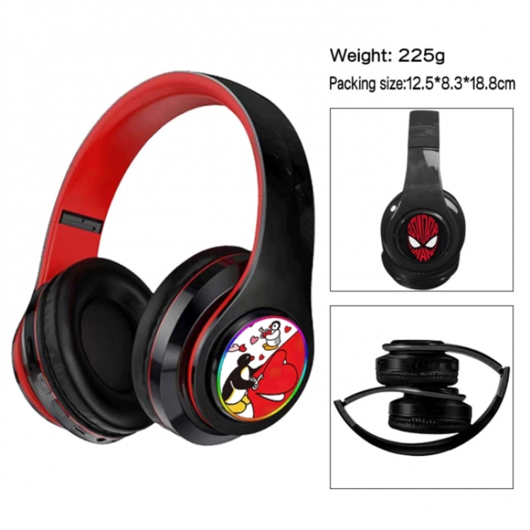 Pingu Anime Print Foldable Over-Ear Bluetooth Headphones 12.5x8.3x18.8cm