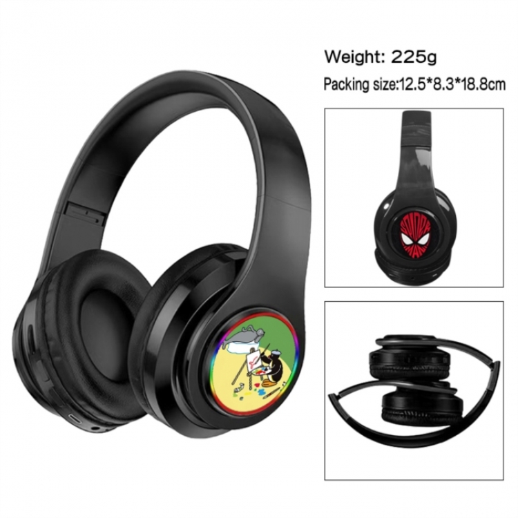 Pingu Anime Print Foldable Over-Ear Bluetooth Headphones 12.5x8.3x18.8cm