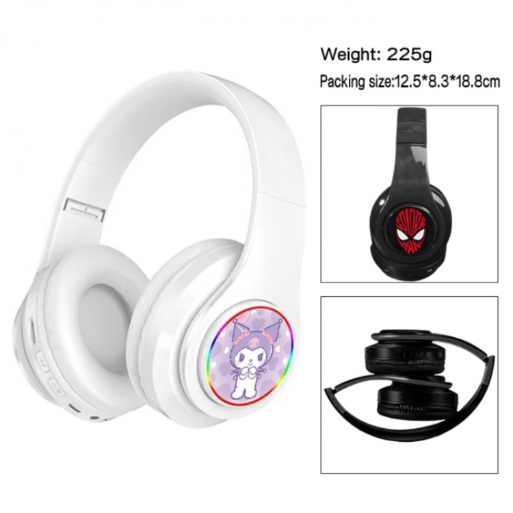 Kuromi Anime Print Foldable Over-Ear Bluetooth Headphones 12.5x8.3x18.8cm