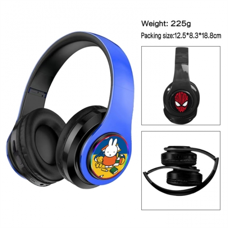 Miffy Anime Print Foldable Over-Ear Bluetooth Headphones 12.5x8.3x18.8cm