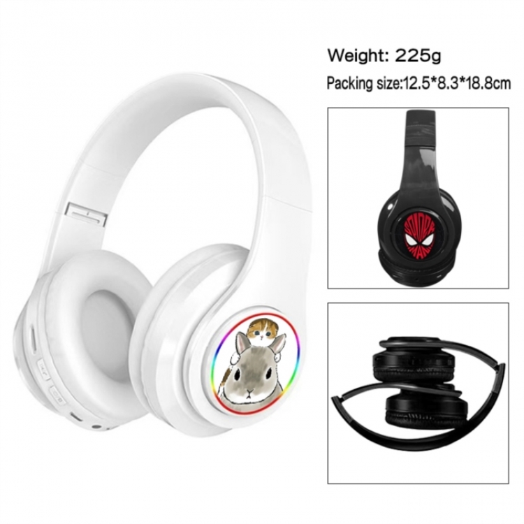 SharkCat Anime Print Foldable Over-Ear Bluetooth Headphones 12.5x8.3x18.8cm