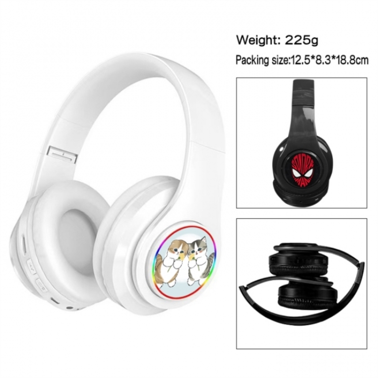 SharkCat Anime Print Foldable Over-Ear Bluetooth Headphones 12.5x8.3x18.8cm