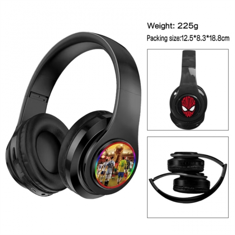 World Cup Anime Print Foldable Over-Ear Bluetooth Headphones 12.5x8.3x18.8cm