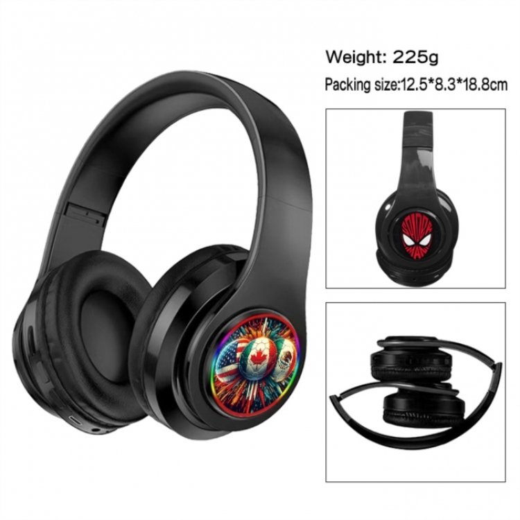 World Cup Anime Print Foldable Over-Ear Bluetooth Headphones 12.5x8.3x18.8cm