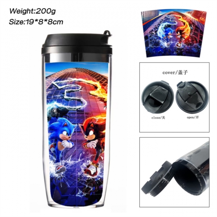 Sonic The Hedgehog Anime double-layer insulated water bottle and cup 350ML