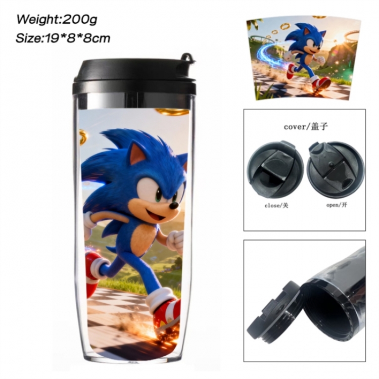 Sonic The Hedgehog Anime double-layer insulated water bottle and cup 350ML